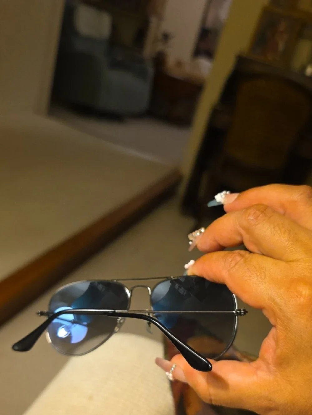 Classic Aviator Sunglasses -polarized Lenses 55-18 Scraches Gun Metal